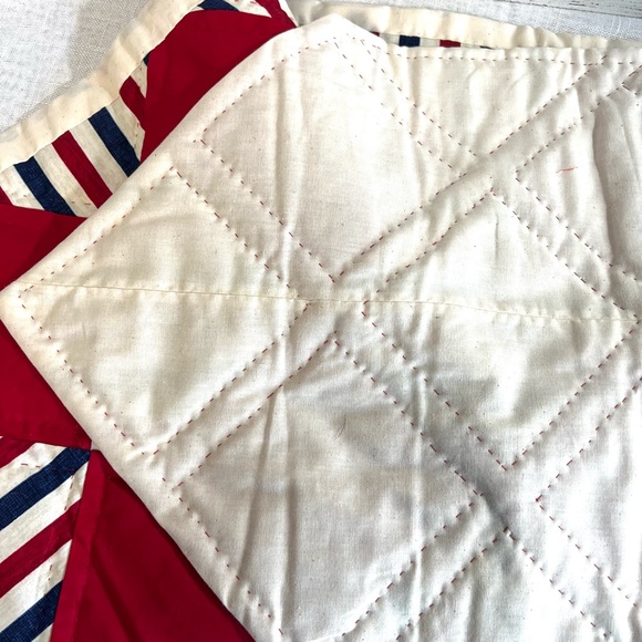 Handmade table runner quilted red white blue forth July country farmhouse - Picture 4 of 6